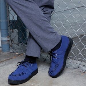 T.U.K Navy Suede Viva Low Creeper